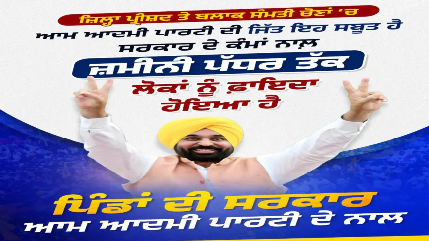 निष्पक्ष और पारदर्शी जिला परिषद व पंचायत समिति चुनावों में AAP  सरकार की ऐतिहासिक जीत